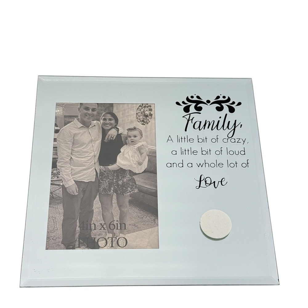 Old East Main Co Glass Family Photo Frame Seafoam Green 4x6 Horizontal Tabletop - Picture 10 of 10